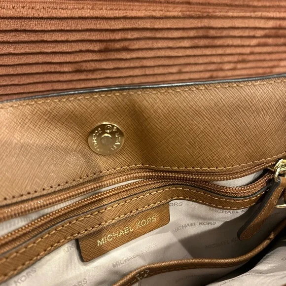 Michael Kors Brown Leather Purse with Gold Accents - Picture 8 of 10
